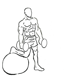 bicep curl on stability ball with leg raised 1