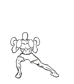 lateral lunge with bicep curl 2