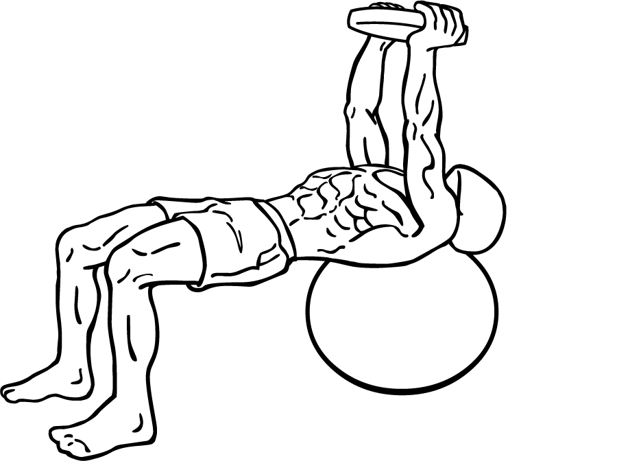 pullover on stability ball with weight 1