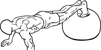 Push-Ups with feet on an exercise ball Push-Ups with Feet Elevated 1