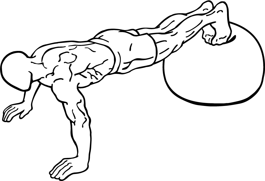 push up with feet on an exercise ball 1