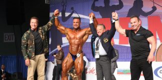 Winners Announced for the 11th Annual Arnold Amateur Bodybuilding, Fitness, Figure, Bikini and Physique Championships Men’s Bodybuilding Overall Winner Paul Poloczek of Germany Left to Right Gov. Arnold Schwarzenegger Poloczek Dr. Rafael Santonja Rich Gaspari