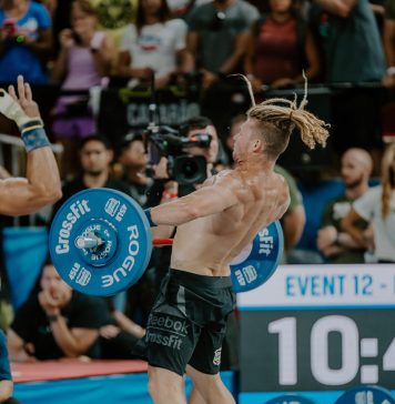 James Newbury in the UA HOVR Rise at the 2019 CrossFit Games
