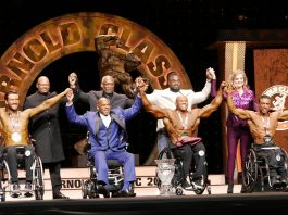 Harold Kelley of Grand Prairie, Texas, continued his dominance of the sport of professional wheelchair bodybuilding as he won the Arnold Classic Pro Wheelchair Presented by Gold’s Gym for the fifth straight year.