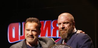 Paul Levesque Lifetime Achievement Award Lifetime Achievement Award winner Paul Levesque with Gov. Arnold Schwarzenegger