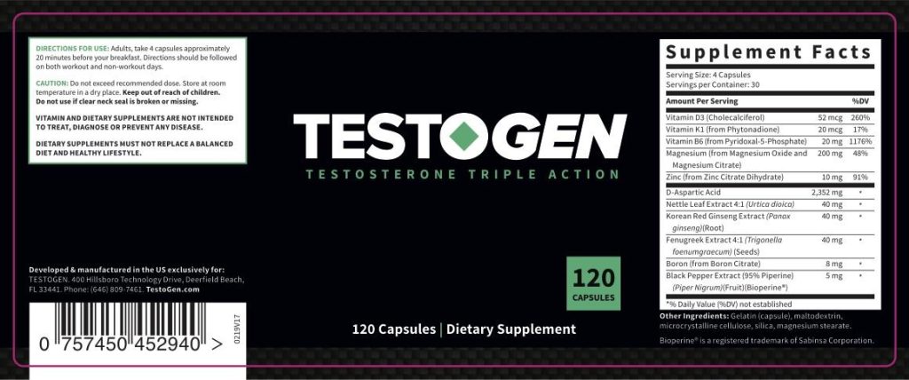Testogen triple action Testosterone Booster