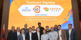 ArenaPlus proudly announces partnership with FIBA for the World Basketball Cup 2023 Representative image of basketball players in action during the FIBA World Basketball Cup 2023.