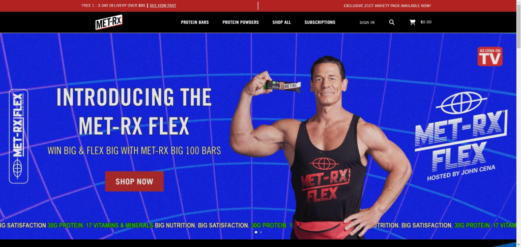 John Cena for Met-Rx campaign website