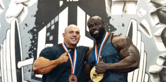 Samson Dauda Crowned 2024 Mr. Olympia: A Milestone Victory and a New Era for Hosstile Partnership IFBB Pro Martin Fitzwater (left) and 2024 Mr. Olympia, IFBB Pro Samson Dauda (right).